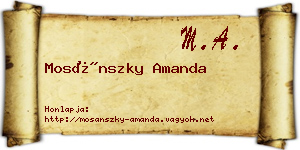 Mosánszky Amanda névjegykártya